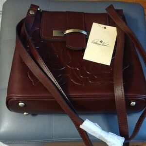 Patricia Nash Rich Brown Embossed Crossbody Bag